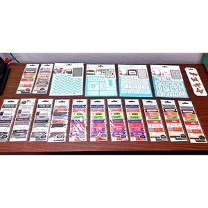 Lot Of 19 Momenta Adhesive Stencils 6" X 8" & Stickers Thank You Happy Birthday - Picture 1 of 18