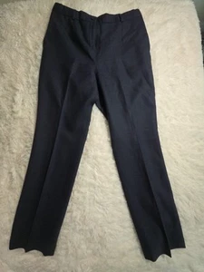 VTG Pendleton Pant Womens Sz 8 Navy Micro-Houndstooth Virgin Wool Lined Pants - Picture 1 of 1