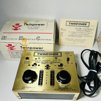 Vintage MRC Twinpower Model 202UL HO Train Transformer – Dual Cab Controller USA - Image 1 of 4