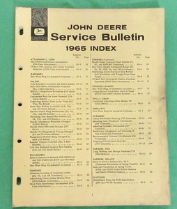 Vintage John Deere Service Bulletins January - December 1965 - Picture 1 of 16