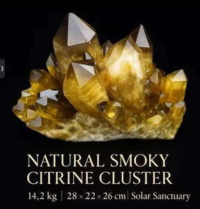 Large Collectors Piece Natural Smoky Citrine Cluster Minas Gerais Brazil 14.2 kg - Picture 1 of 4