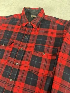 Camicia Pendleton vintage uomo 16,5 rossa a quadri fondo lana made in USA - Foto 1 di 10