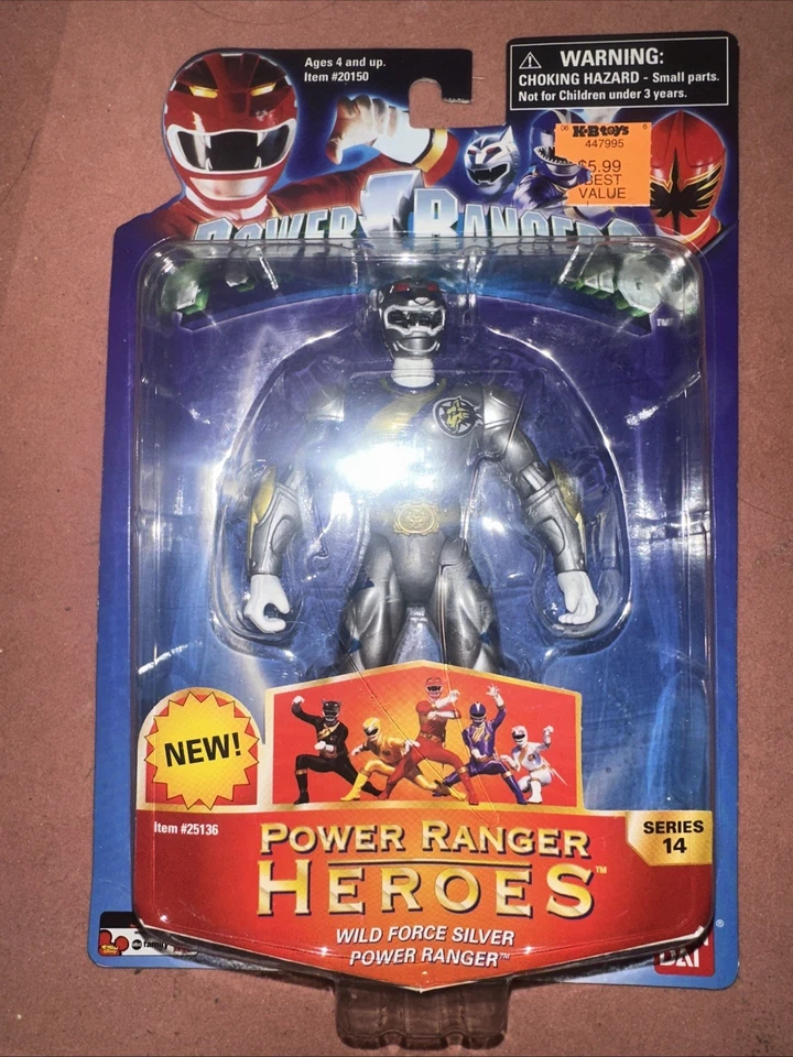 Boneco de ação Power Rangers Heroes Wild Force Silver Ranger Series 14 NOVO 2006 - Imagem 1 de 1