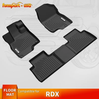 Floor Mats Liners for Acura RDX 2019-2025 TPE All Weather 1st & 2nd Row Full Set - Image 1 of 4