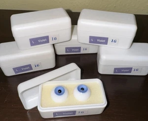 Tallina’s Glass Doll Eyes-L.Violet-16 MM-6 Pair - Picture 1 of 2