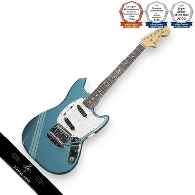 Guitare électrique Fender Vintage Mustang '73 Competition rouge bordeaux - Photo 1/4