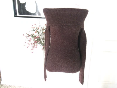 Suéter MODA INTERNATIONAL Marrón Boucle Hombros Encendidos/Apagados XXS Nuevo Minorista $128 Foto 1 de 4