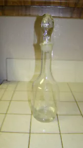 Vintage Beautiful Cut Glass Wine/Liquor Bottle w/ Lid - Picture 1 of 5