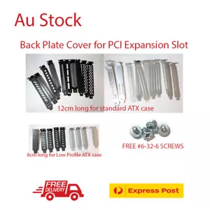 Back Plate Cover PCI Slot Dust Filter Standard & Low Profile PC Case Free Screws - Picture 1 of 1