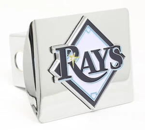 Cubierta de enganche cromada con acabado de espejo Tampa Bay Rays con logotipo de metal 3d color - Imagen 1 de 2