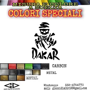 Adesivo logo replica DAKAR  TESCHIO SKULL misura e colore a scelta carbon metal  - Imagen 1 de 15