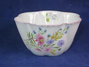 Vintage Sugar Bowl SHELLEY WILD FLOWERS 13668 Pink Edge - Picture 1 of 4