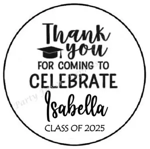 THANK YOU PERSONALIZED GRADUATION ENVELOPE SEALS LABELS STICKERS PARTY FAVORS - Picture 1 of 2
