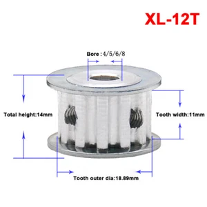 XL12T Synchronrad 4/5/6/6,35/8 mm Bohrung AF Zahnriemenscheibe 10 mm Riemenbreite - Bild 1 von 3