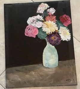 Blumen 2 - von B. Katz - Original Acryl auf Leinwand ungerahmt - 20x16 - 2021 - Bild 1 von 6