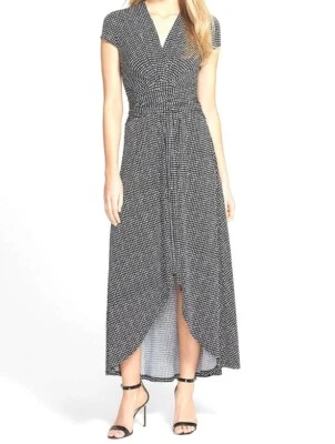 NWT $140 MICHAEL Michael Kors High Low Stretch Faux Wrap Maxi Dress 4 - Image 1 of 4