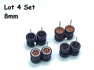 LL4 - Lotto 4 Set Misti 1/64 Hotwheels 8mm, Ruote Pneumatici Gomma Real Riders - Foto 1 di 4