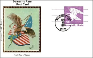USA Post Card - 1981 - Domestic Rate, SC UX88 Colorano Silk FDC - Picture 1 of 1