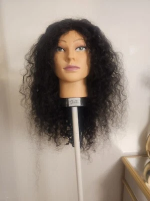 High Quality regular Top Black 20" curly 150% Virgin Human Hair  Lace Wig  - Image 1 of 4