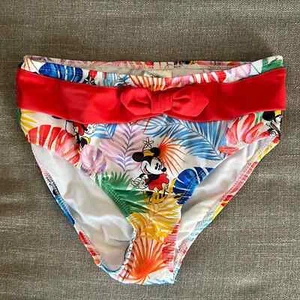 NWOT Disney Store Tropical Print Minnie Mouse Bikini Bottoms Size 9/10 - Picture 1 of 10