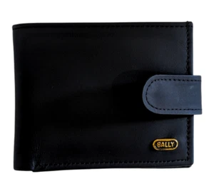 Mens Black Leather bifold Wallet with Coin Pocket ID Window RFID Blocking . - Picture 1 of 8