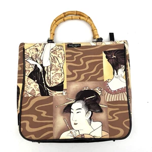 Cartera de Mano Vintage Años 90 Y2K Kate Spade Estampado Geisha Swarovski Estrás Bambú - Imagen 1 de 17