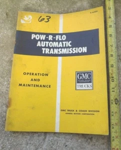 1962 GMC POW-R-FLOW AUTOMATIC TRANSMISSION OPERATION & MAINTENANCE MANUAL - Picture 1 of 8