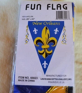 New Sealed Pkge New Orleans 28” x 40” Fleur di Lis  100% Nylon Fun Flag #60023 - Picture 1 of 7