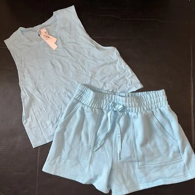 Victoria's Secret M бак + шорты комплект порошок синий - Изображение 1 из 4