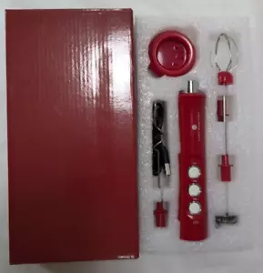 Cook's Essentials Handheld Rechargeable Milk Frother RED + 3 Attachments - Picture 1 of 9