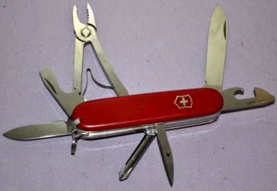 Vintage Victorinox Mechanic Swiss Army 91mm Red Multi-Tool Knife Retired -- Good - Image 1 of 4