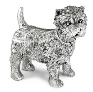 Silver Westie Sculpture - Fully Hallmarked Sterling Silver - Picture 1 of 3