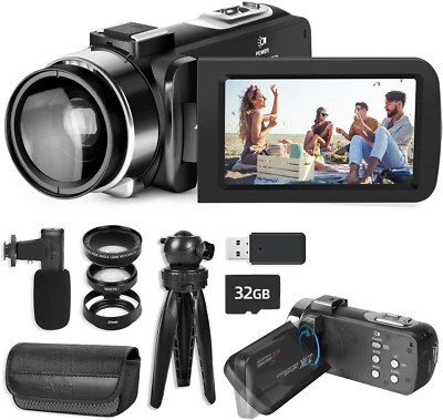 NBD Video Camera Camcorder Ultra HD 2.7K 42MP 18X With 32GB TF tripod Vlogging - Image 1 of 4