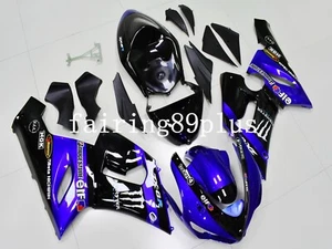 Black Blue ABS Injection Mold Bodywork Fairing Kit Fit for 636 ZX6R 2005 2006 - Picture 1 of 7