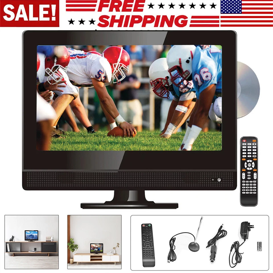13.3" Widescreen LED HDTV Built-in DVD Player with HDMI & USB VGA RCA DVD Inputs - Image 1 of 4