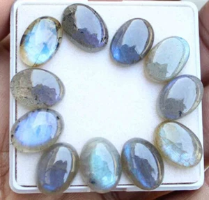 Piedras preciosas de cabujón sueltas ovaladas de labradorita natural de 55,80 quilates - Imagen 1 de 3