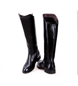 2020 Hombres PU Cuero Rodilla Botas ecuestres altas Botas de montar Botas militares Zapatos - Imagen 1 de 6