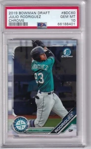 JULIO RODRÍGUEZ -- BOWMAN DRAFT 2019 CROMO -- BDC-60 -- GEMA PSA COMO NUEVA 10 - Imagen 1 de 1