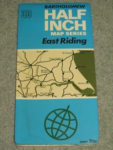 Bartholomews Half Inch Map - Sheet 33 Yorkshire, East Riding - 1970 edition - Bild 1 von 2