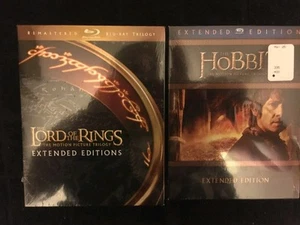 LORD OF THE RINGS + THE HOBBIT Extended Editions Blu-Ray Trilogy Boxsets - Picture 1 of 4