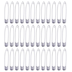 100X SILVER LARGE SAFETY PINS NEEDLES ASSORTED CLOTHES SEWING CRAFT WEDDING 5CM - Picture 1 of 4