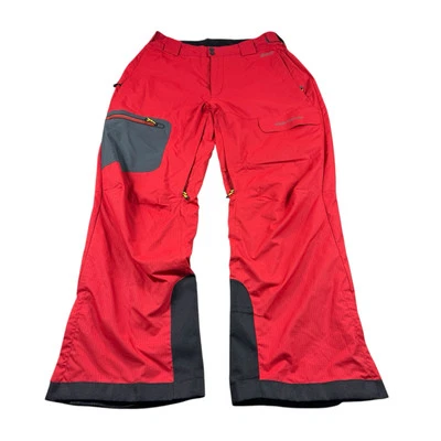 Obermeyer Pantalones de Esquí Para Hombres XL Rojo Recco Bolsillos con Cremallera Invierno Nieve Rescate Reflector Foto 1 de 4