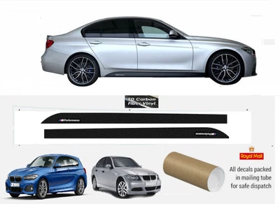 BMW 3 Series F30 F31 E90 F20 MSPORT Side Skirt Carbon Fibre Decals Vinyl Sticker - Image 1 of 2