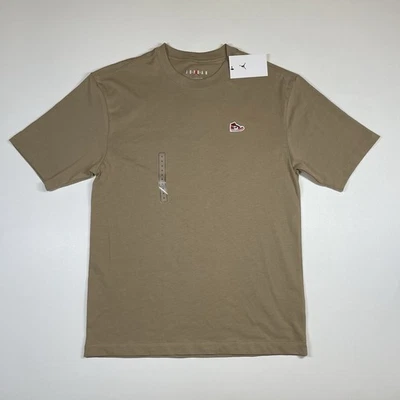 Air Jordan Shirt Men’s Small Tan Short Sleeve Sneaker Patch Tee NEW - Image 1 of 4