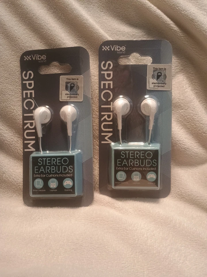 Auriculares estéreo Vibe Sound Spectrum 2 pares enchufe de 3,5 mm blanco y negro Foto 1 de 1