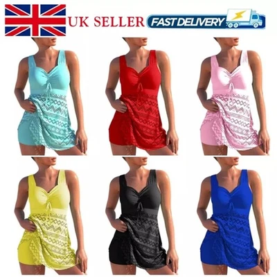 Plus Size Women's Tankini Shorts Set Ladies Swimming Costumes Two Piece Swimsuit - Image 1 of 4