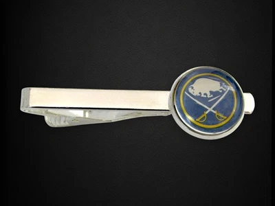 Hockey Card Tie Clip, Buffalo Sabres Wedding Jewelry Tie Bar - Image 1 of 4
