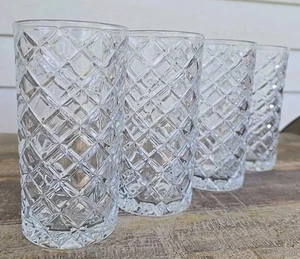 Set of 4 Vintage DIAMOND by LENOX Giftware Clear Iced Tea Water Glasses 14 oz. - Picture 1 of 10