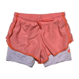 NIKE Pink Salt DRI-FIT TEMPO 2-IN-1 TRAINING/RUNNING SHORTS GIRLS M Youth - Picture 1 of 3