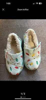 Christmas Light Toms zapatos para niños pequeños, talla T5, usados Foto 1 de 2